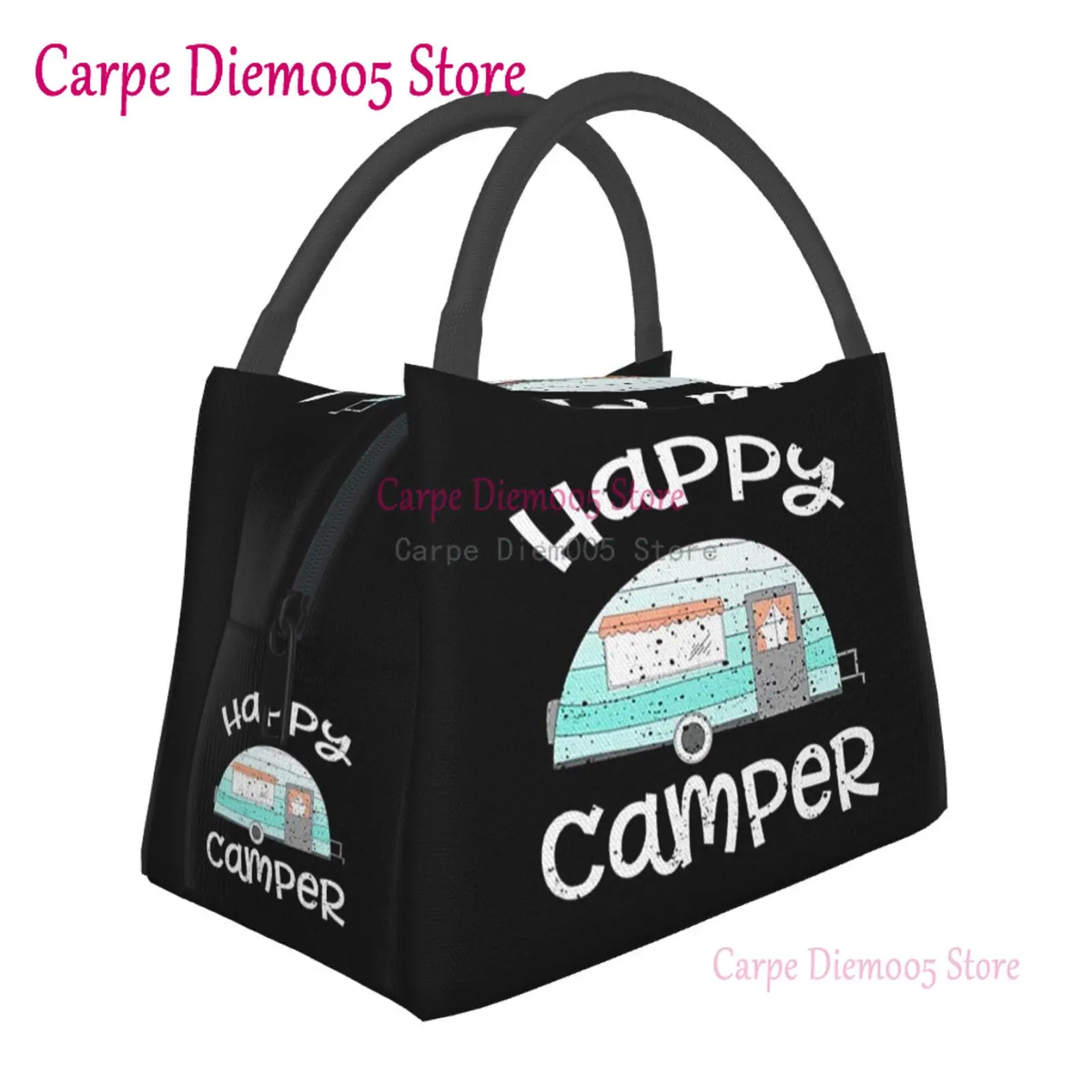 Happy Camper-Sac isotherme portable, boîte à lunch réutilisable, conteneur pour femmes et hommes, travail de bureau, voyage, plage, randonnée