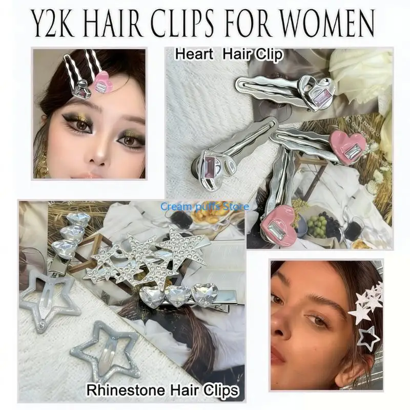 50LE Set Of 25 Edgy 2000s Hair Accessories Stars Chains For Stylish Hairstyles