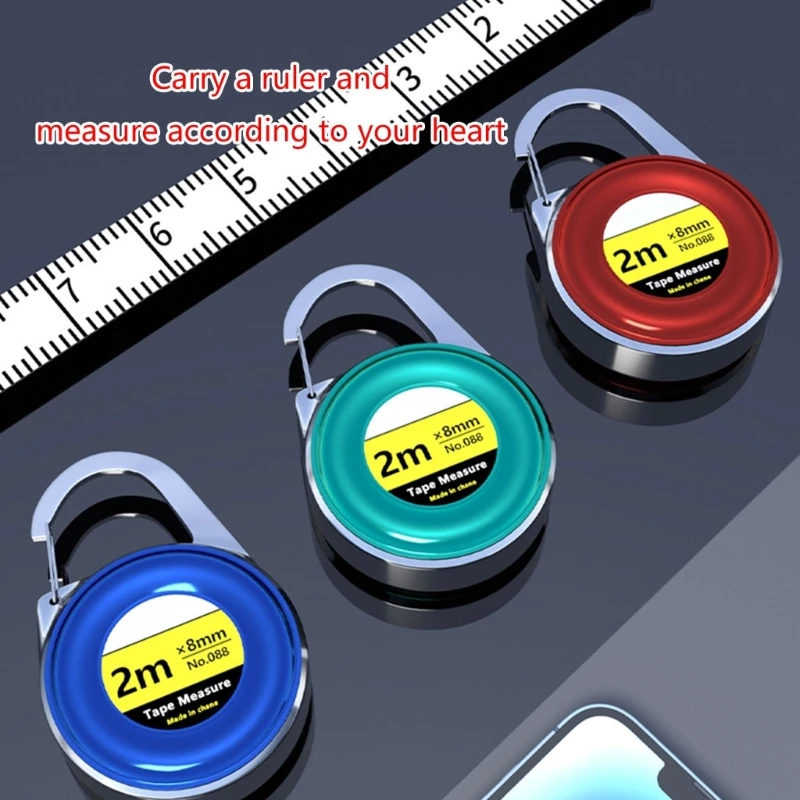 Retractable Keychain Tape Measur Portable Mini Centimeter Inch Retractable Ruler Roulette 2 Meter Measure Tape Gift