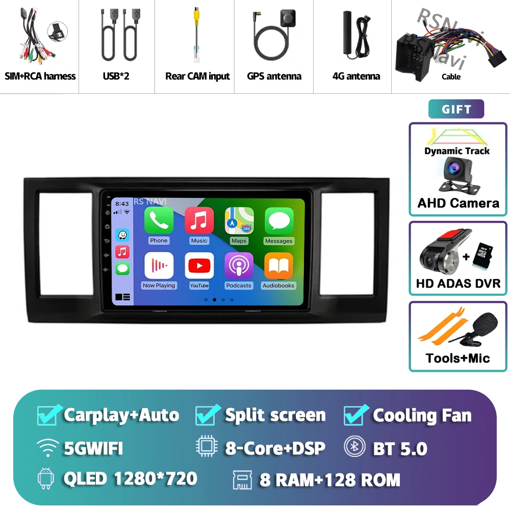Android 15 Carplay Auto Voor Vw Volkswagen Caravelle 6 T6.1 T6 2015 2016 2017-2020 Multimedia Autoradio Speler video Wifi + 4G Bt