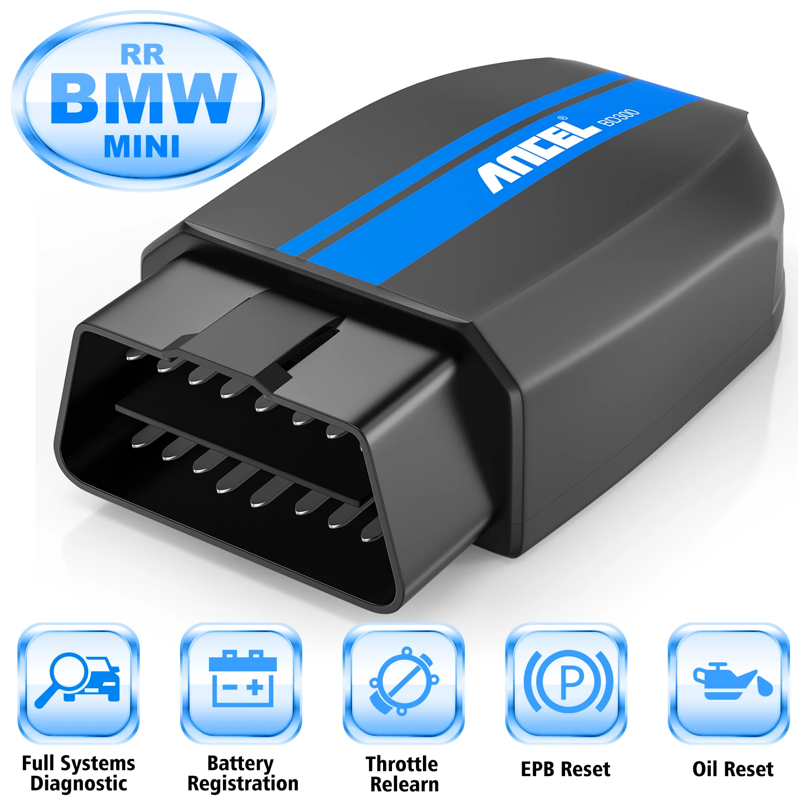 ANCEL BD300 Bluetooth OBD2 Scanner For BMW Car Code Reader Injector Coding ABS SRS EPB Oil Reset All Systems Car Diagnostic Tool