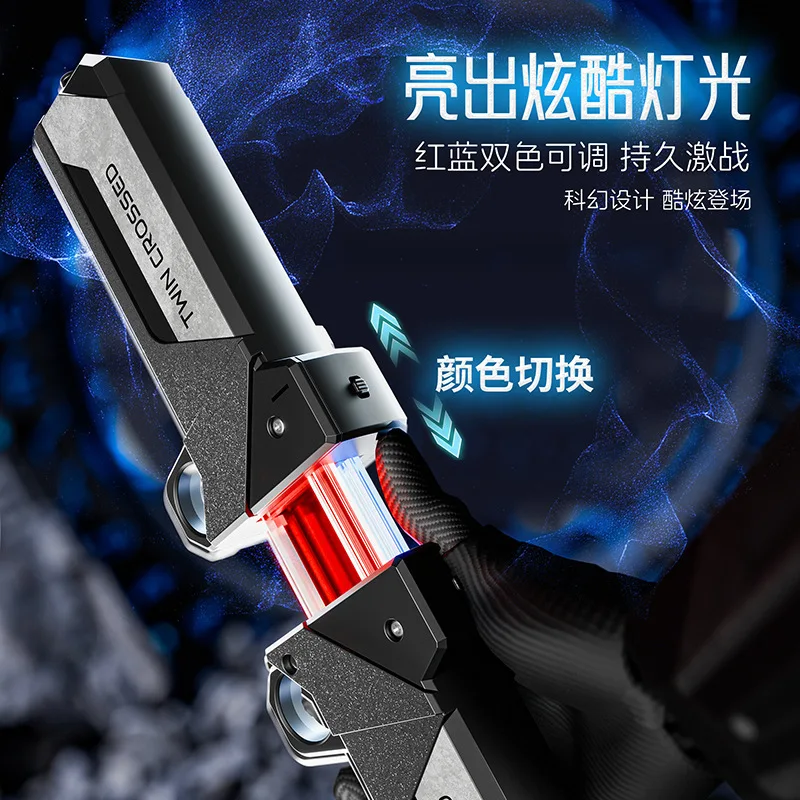 لعبة كاتانا بلاستيكية قابلة للتمديد بسيوف مزدوجة متوهجة بإضاءة LED للأطفال الأولاد هدية عيد ميلاد للعب في الهواء الطلق