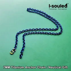 Luxury 7MM Titanium Anchor Chain Necklace - Wide Anchor Design Ideal Gift for Navigators And Ocean Lovers