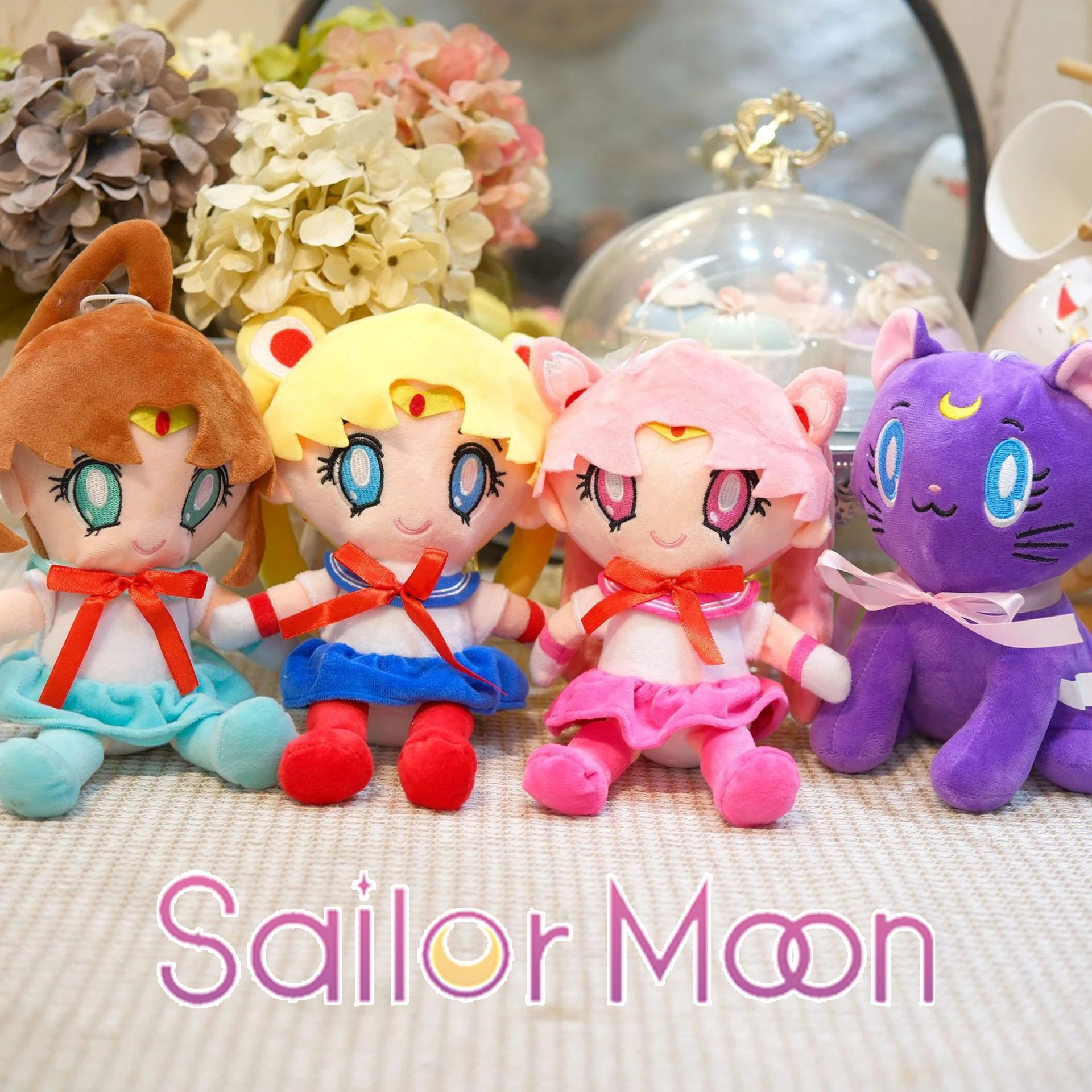 

4 шт. 20 см Kawaii Сейлор Мун плюшевая игрушка Луна Кот Луна Заяц милая девушка сердце наполненная аниме кукла подарок украшение для дома и спальни
