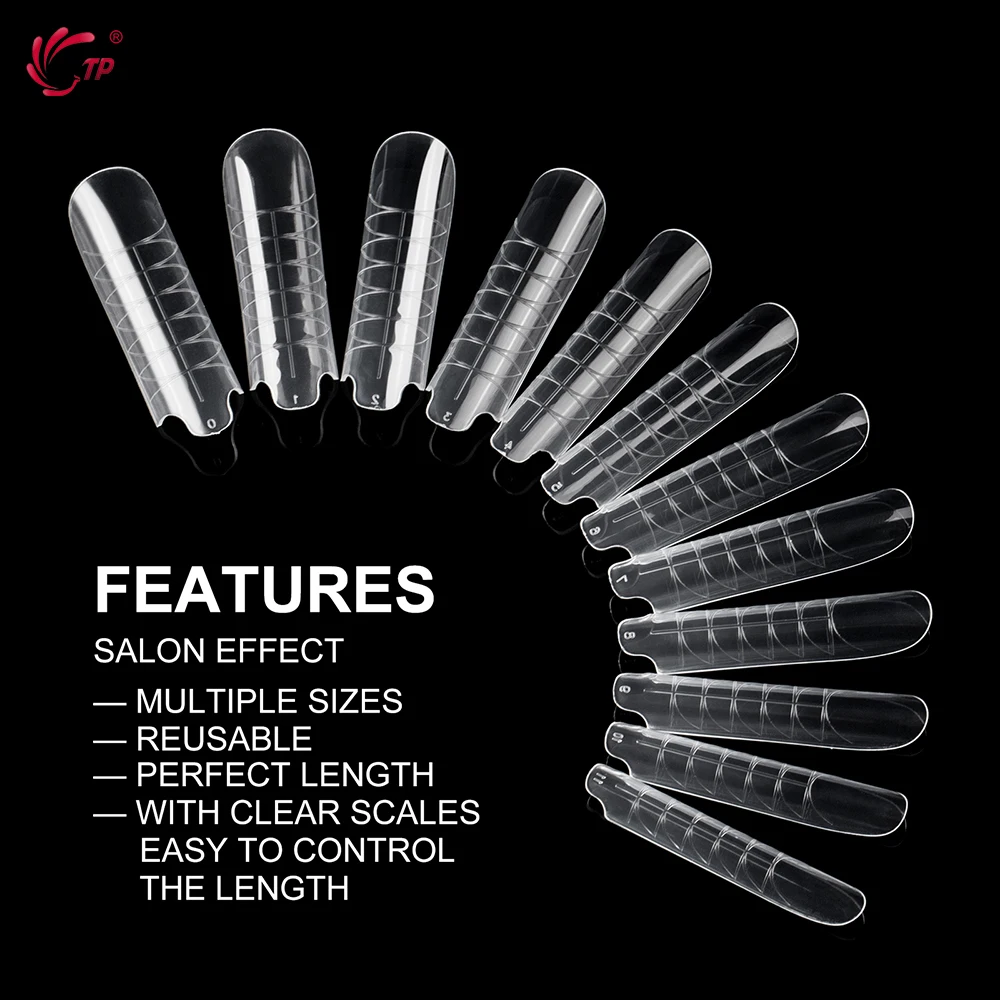 TP 120 pezzi per unghie doppie forme per gel per unghie poli stiletto estensione gel stampi per unghie punte per unghie acriliche copertura completa forme per unghie riutilizzabili