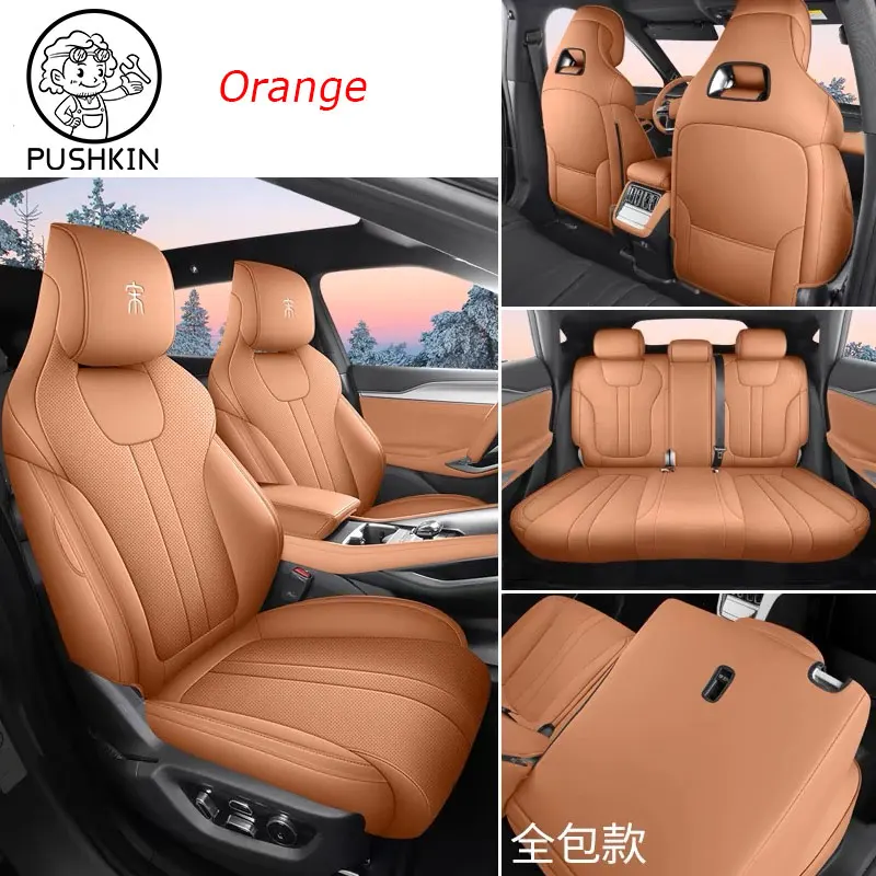 Custom Fit Car Accessories Seat Covers For 5 Seats Full Set Top Quality Leather Specific For BYD Song L EV 2024 2025