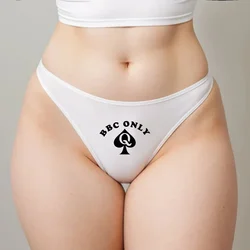 Queen Of Spades Thong for Women BBC ONLY Sexy G-String New Fashion Female Underpant Lovely Cotton Underwear Soft Lingerie