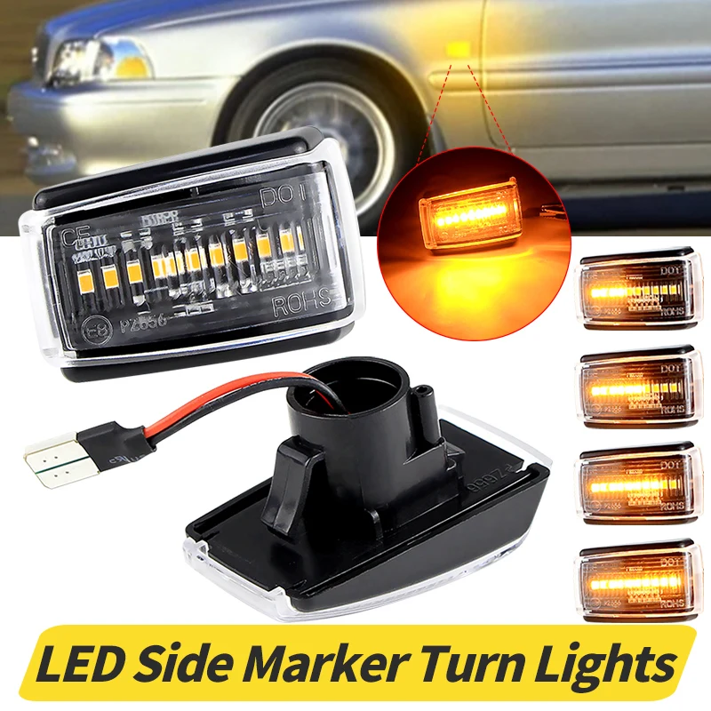 Para volvo s40 v70 v40 850 240 740 c70 940 s70 s90 960 760 780 sequencial dinâmico led luz marcador lateral fluindo lâmpada de sinal volta