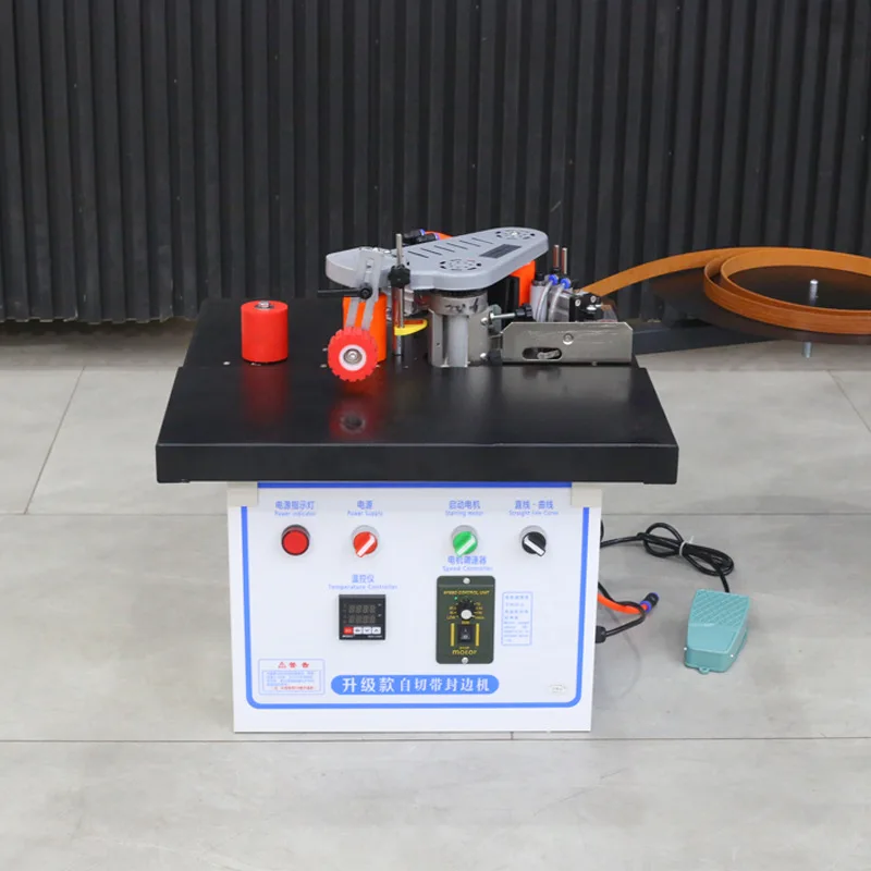 

Portable PVC curved surface automatic edge banding machine Mini woodworking motor 220V Manual trimming and gluing