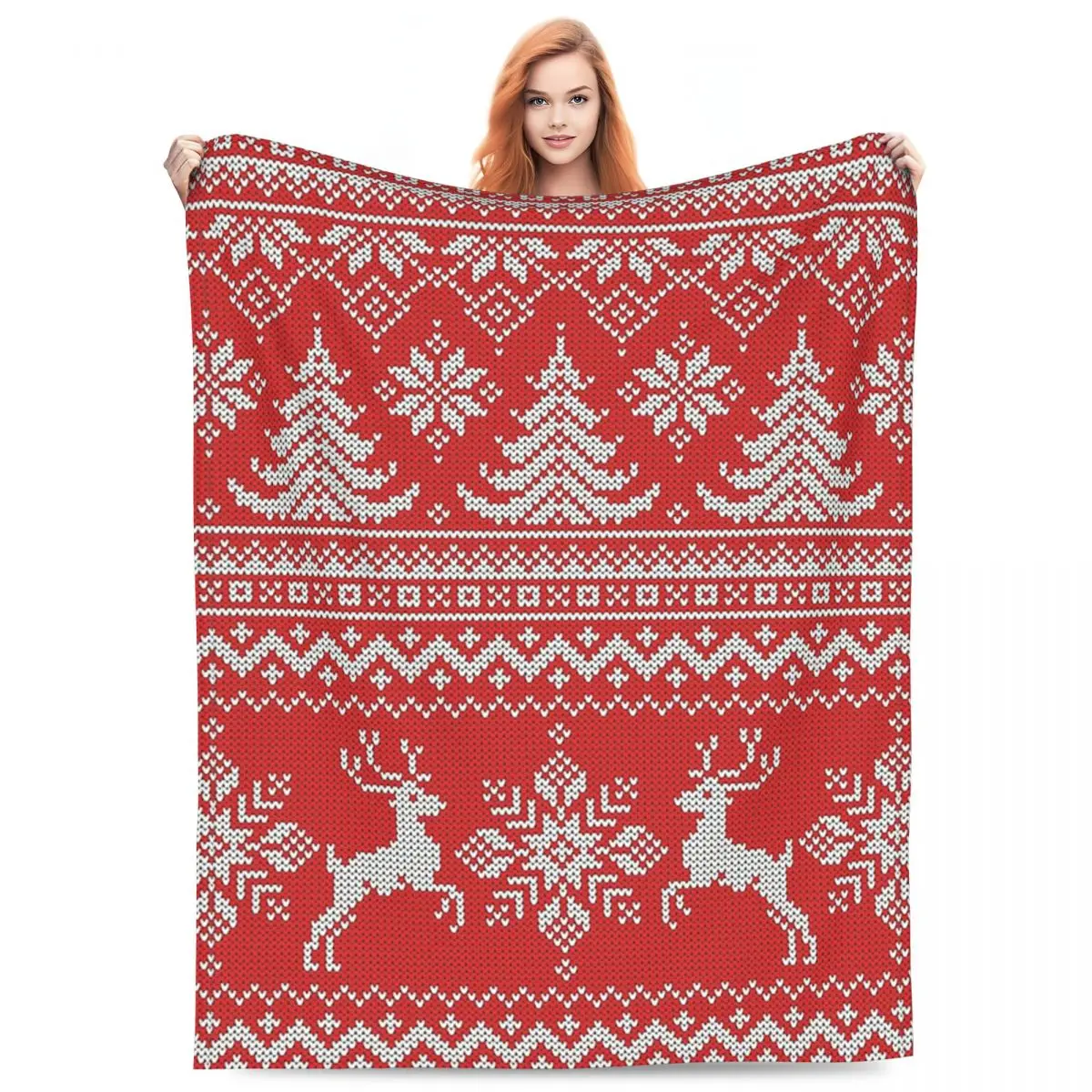 

Christmas Snowflakes On Red Xmas Blankets Fleece Sofa Throw Blanket Throw Blankets for Couch Bedding Office Throws Bedspread