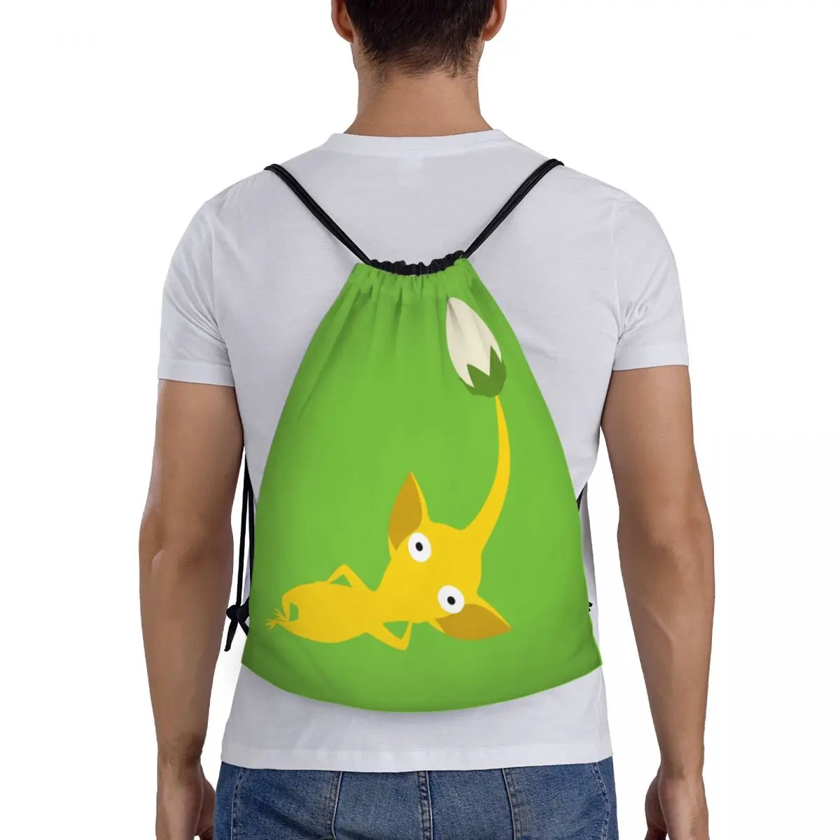 Custom Yellow Pikmins Video Game Drawstring Bag Men Women Foldable Sports Gym Sackpack Shopping Storage Backpacks