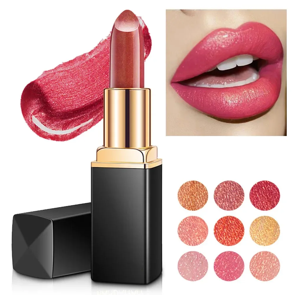 9 Colors Waterproof Nude Pink Sexy Matte Lipstick Long Lasting Moisturized Lip Stick Lip Makeup Pearly Watery Lip Gloss Lipstick