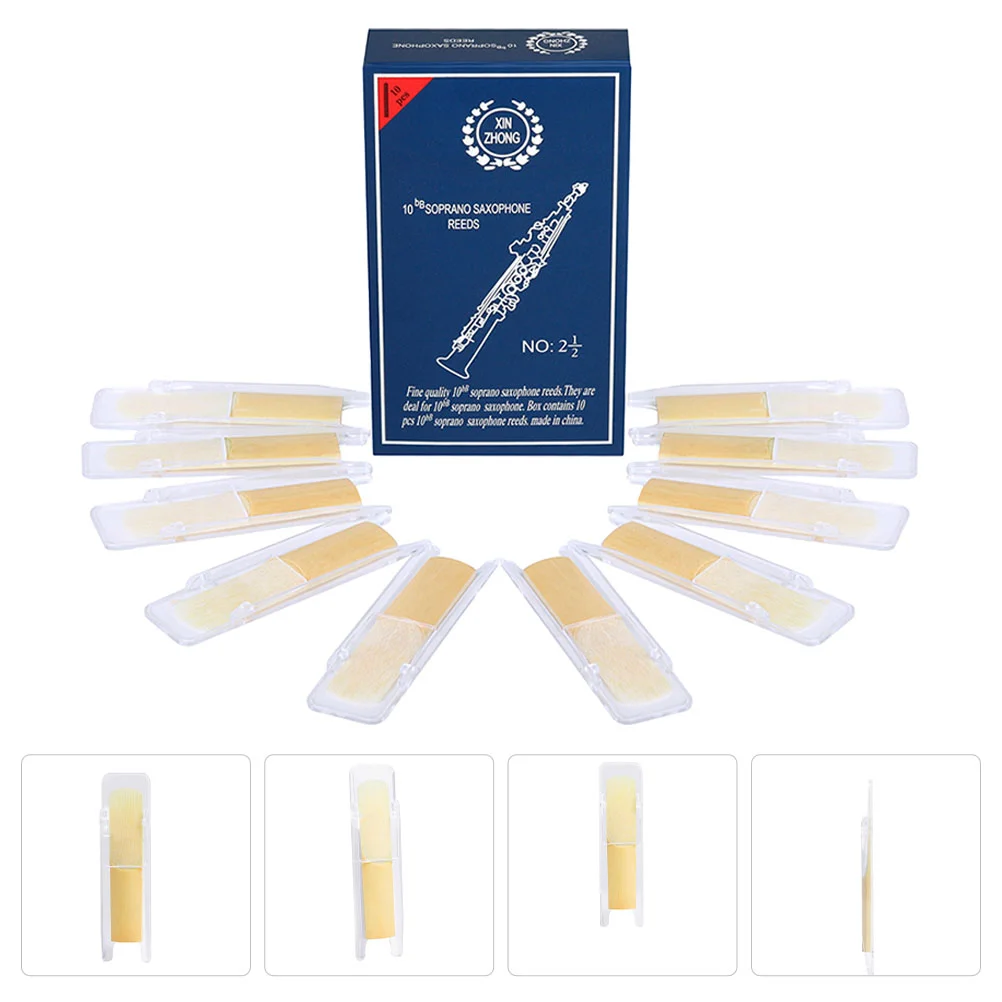 10 Pcs Saxophone Professional Clarinet Reeds Alto 25 Soprano Thinner Tip Strength