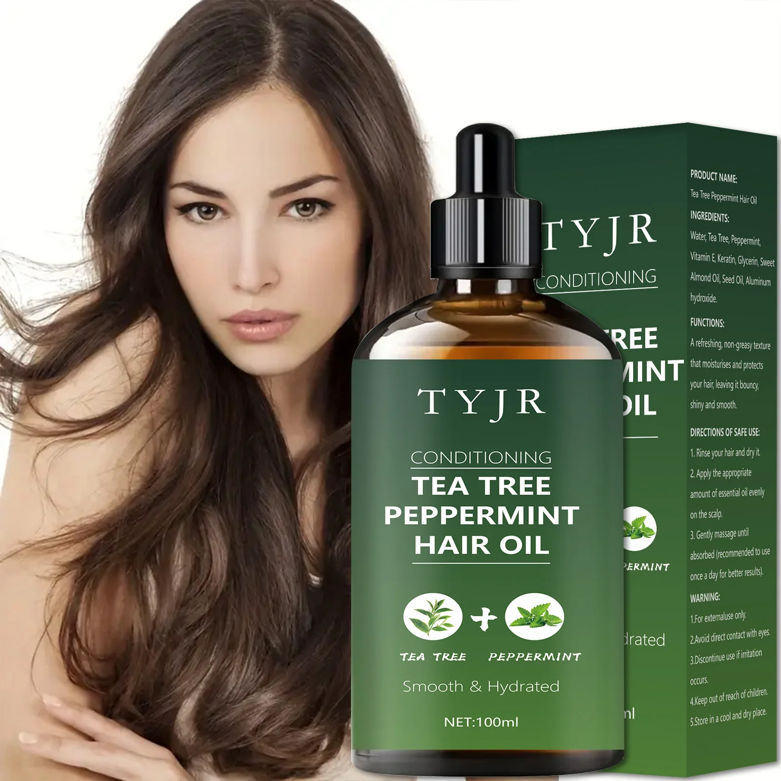 Teebaum-Pfefferminzöl für die Hautpflege, Massage, Dusche, Diffusor, entspannendes ätherisches Öl für Gesicht, Körper, Nägel, Haare, Wimpern