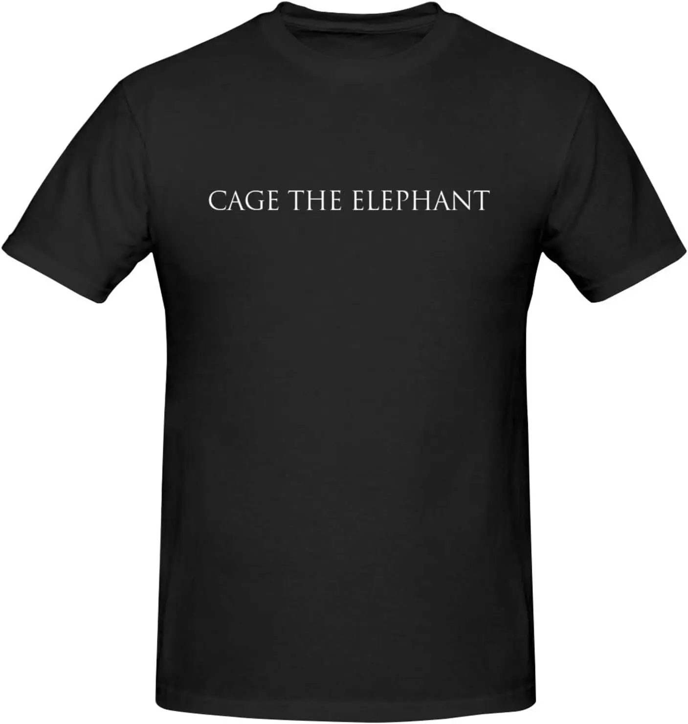 Cage The Music Elephant Shirt Men'S Breathable Crewneck Short Sleeve Cotton Tshirts Personalized Pattern Custom Tee Black