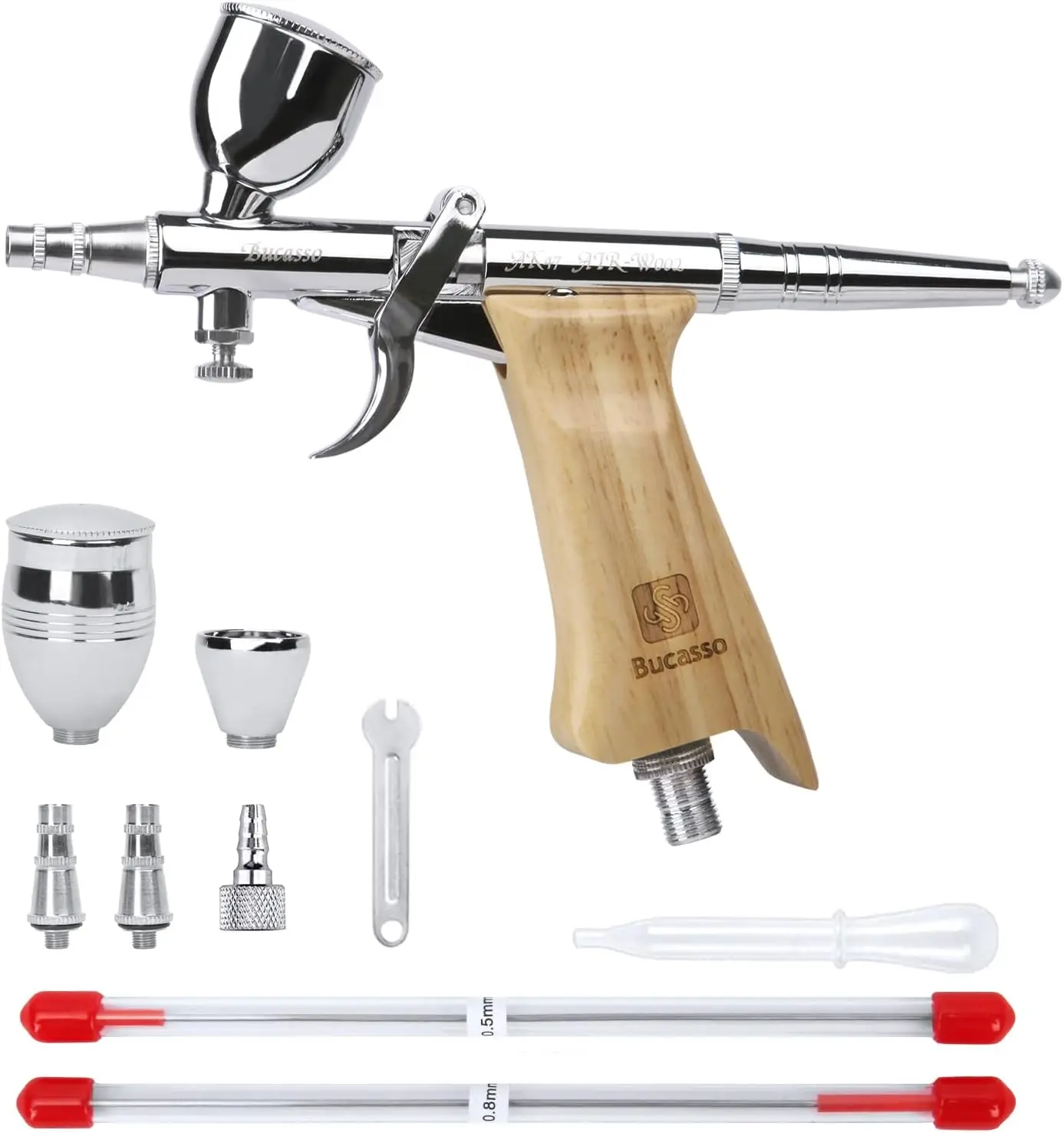 

Professional Airbrush Kit with 3 Needle Sizes and Replaceable Cups for Model Nails Cake Tattoo Makeup Painting