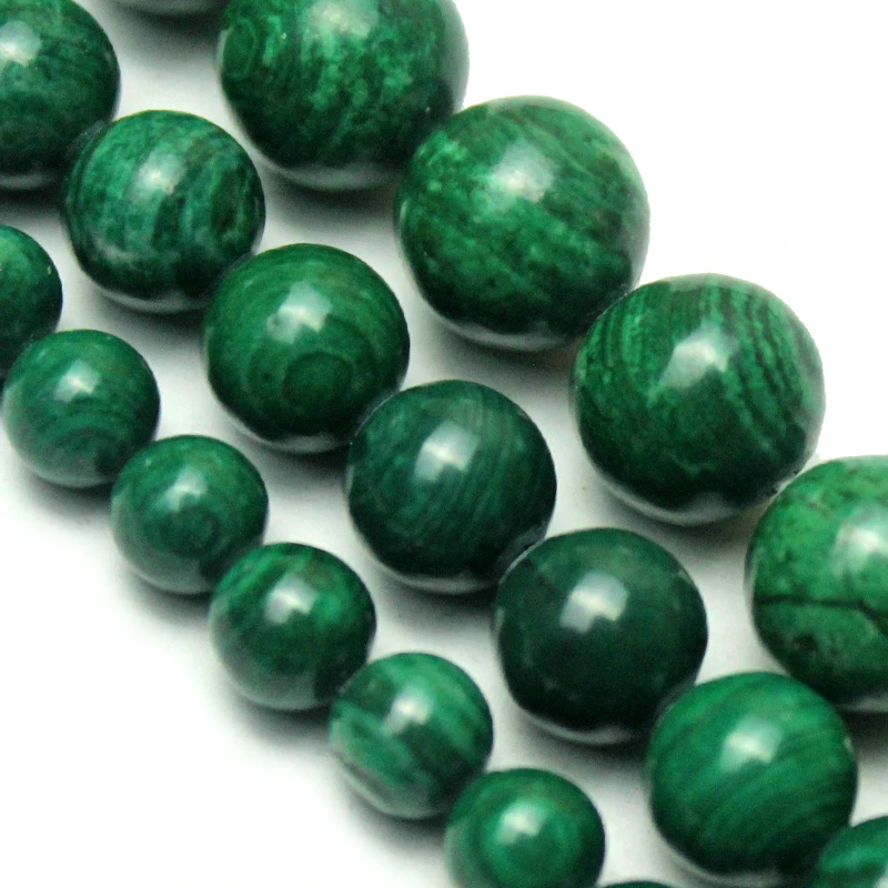 Green Malachite Natural Stone Beads Stripe Round Loose Beads For Jewelry Making DIY Necklace Bracelets Strand 6/8/10MM