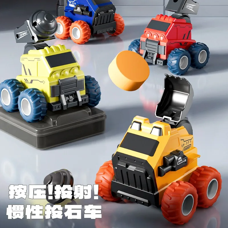 1pcs Simulated Children's Toy Car Inertia Toy Engineering Vehicle Stone Throwing and Launching Excavator Car Children Boys Gifts