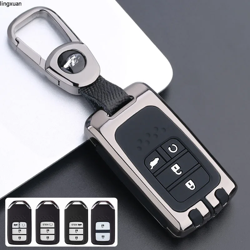 

Zinc Alloy + Silicone Key Fob Cover Case for Honda Civic Accord Pilot CRV HR-V City Odyssey Fit Freed 2016 2017 2018 2019