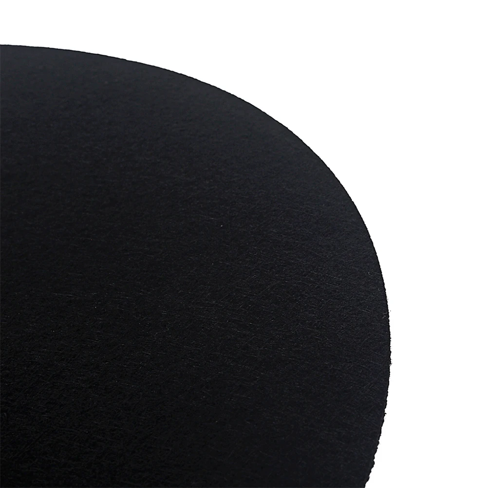 

1L101 Turntable Platter Mat Pad Anti-static Vinyl Record Players Anti-vibration Wool Mat Diameter 195mm (Black)