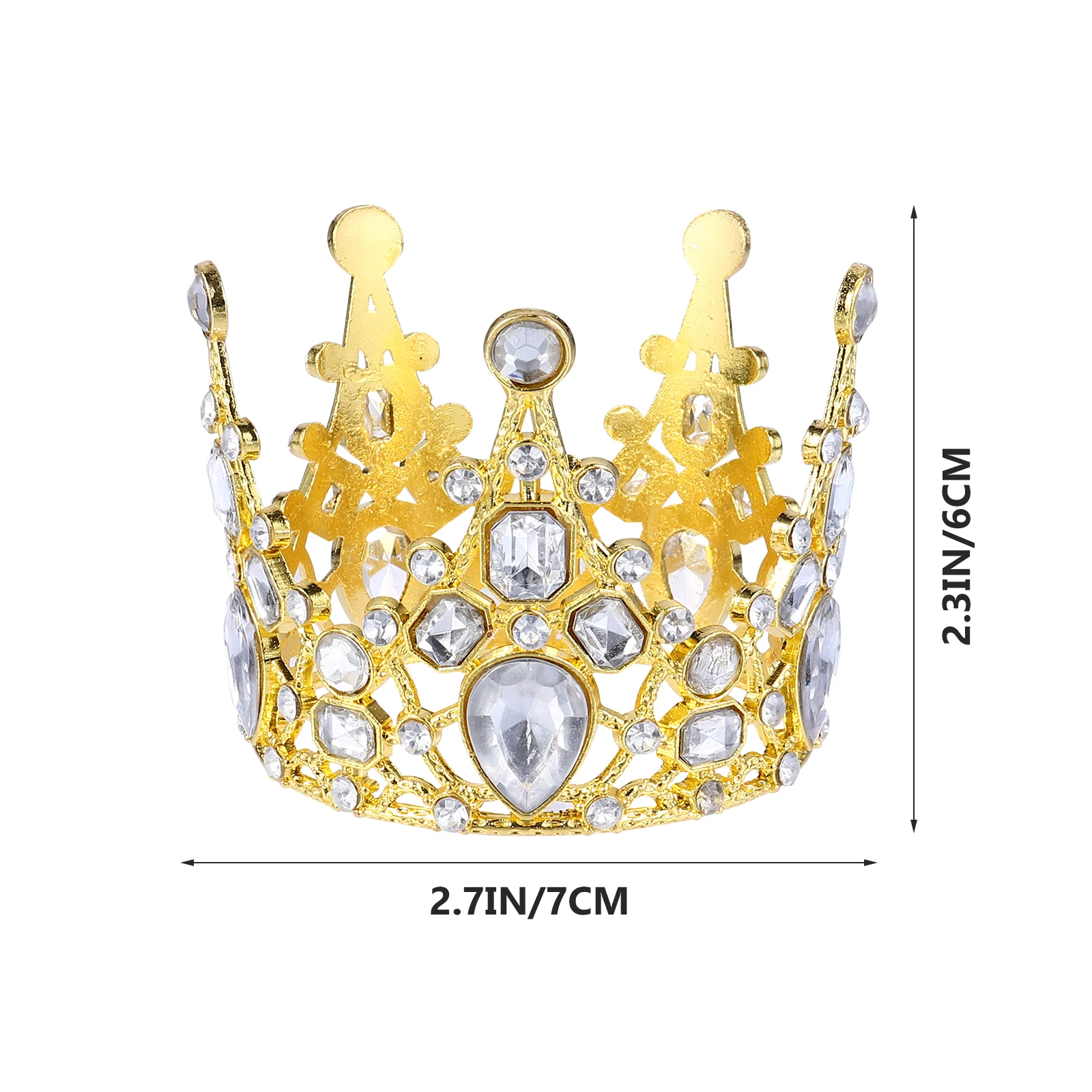 

2Pcs Mini Golden Birthday Crown for Cake Toppers Children Photo Props Bridal Shower Supplies Cake Decoration