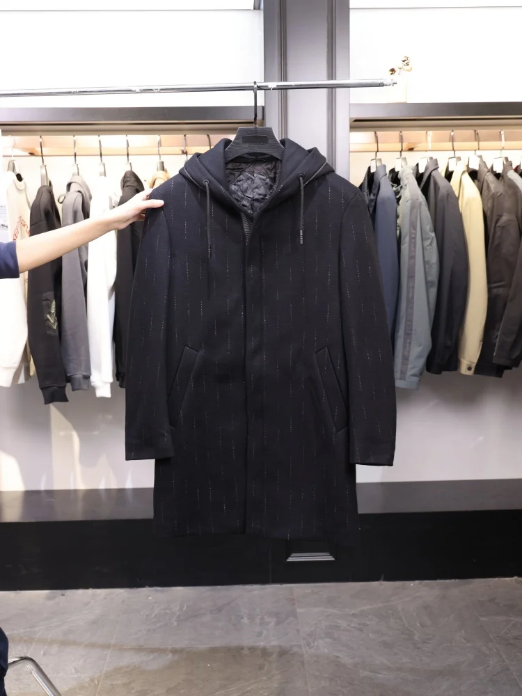 

Молодежное хлопковое шерстяное мужское пальто, осень-зима Sle Haome, молодежное пальто ulari средней длины, свободное пальто с капюшоном