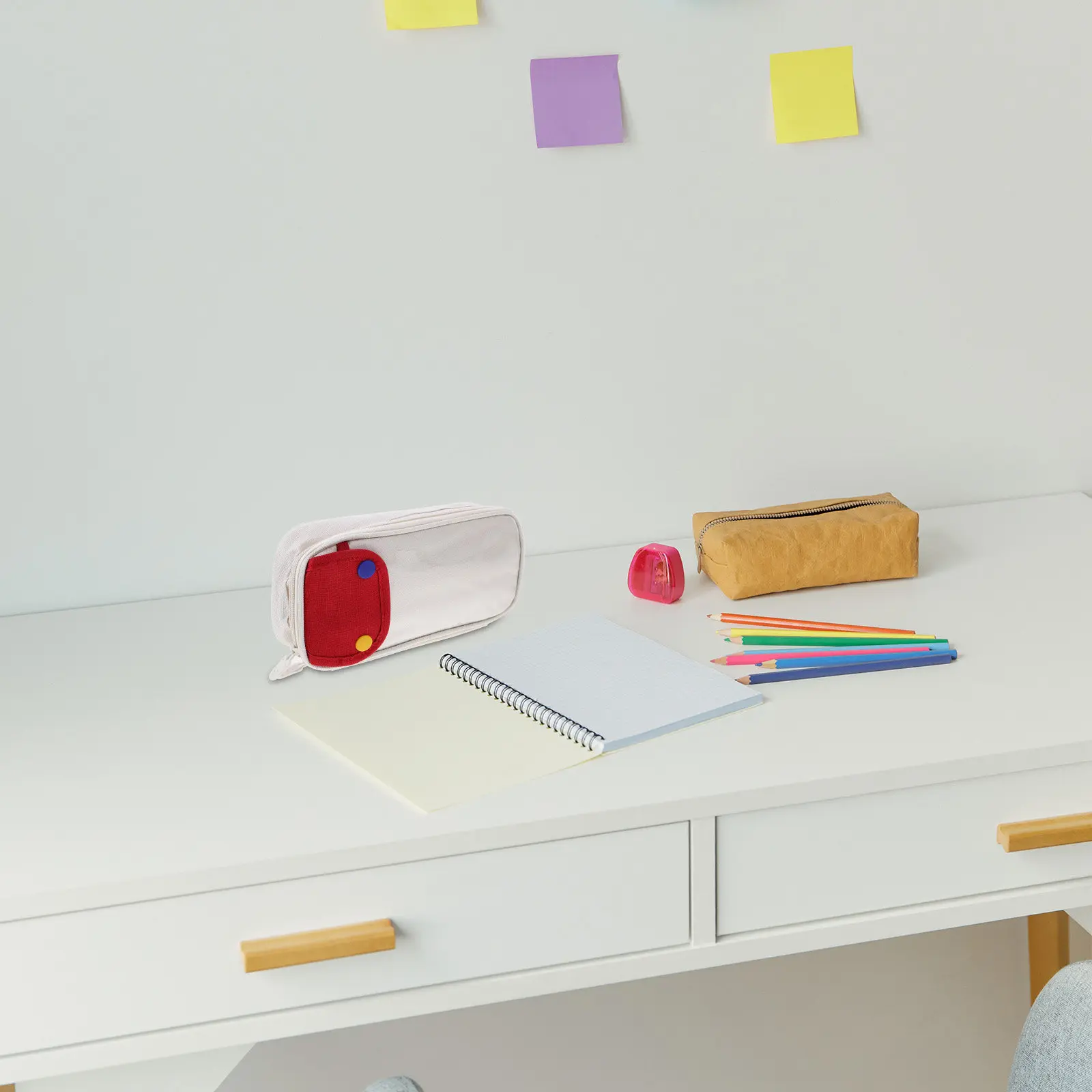 

Creative Pencil Bag Large Capacity Canvas Pen Pouch Smooth Zipper Portable Stationery Holder for Students Girls Daily Use