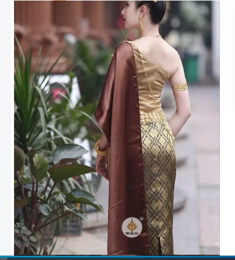 Thai traditional clothing women's long skirt retro casual welcome front desk work clothes