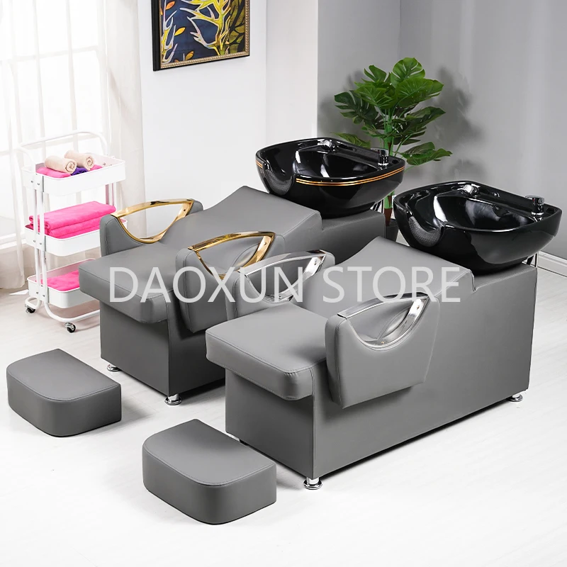 Luxury Massage Shampoo Chair Hair Salon Head Spa Sink Hair Wash Chair Minimalistic Lettino Massaggio Salon Equipment MQ50SC