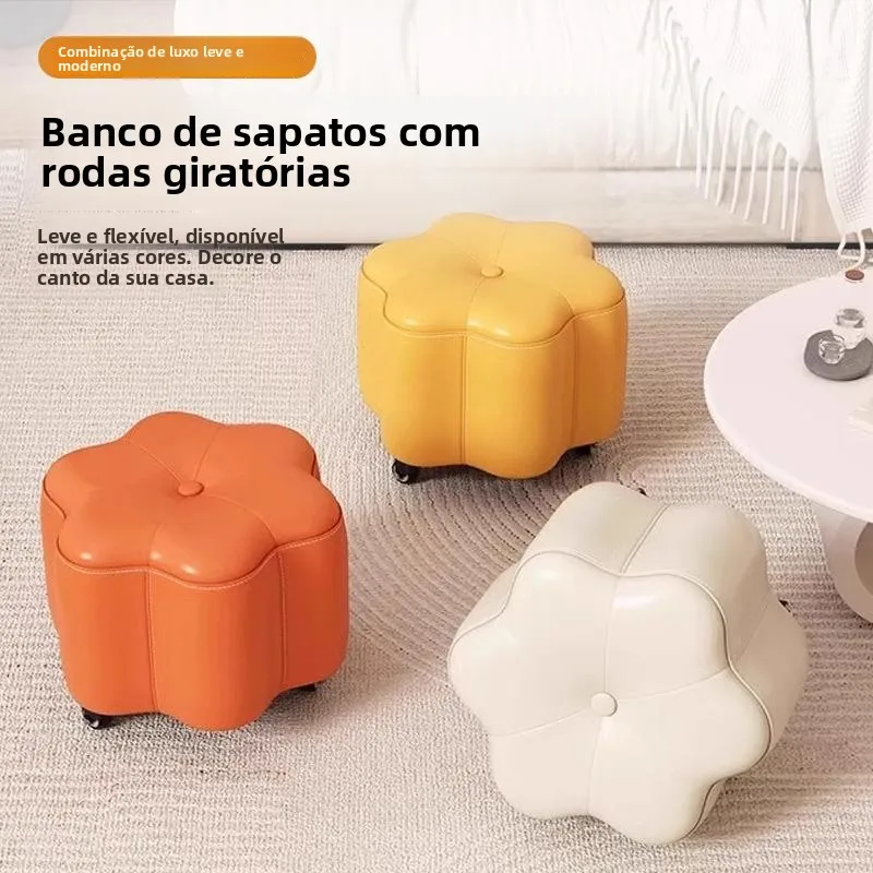 swivel-wheel-small-stool-home-use-low-stool-silent-mobile-sofa-stool-soft-padded-round-stool-modern-simple-style-wooden-material