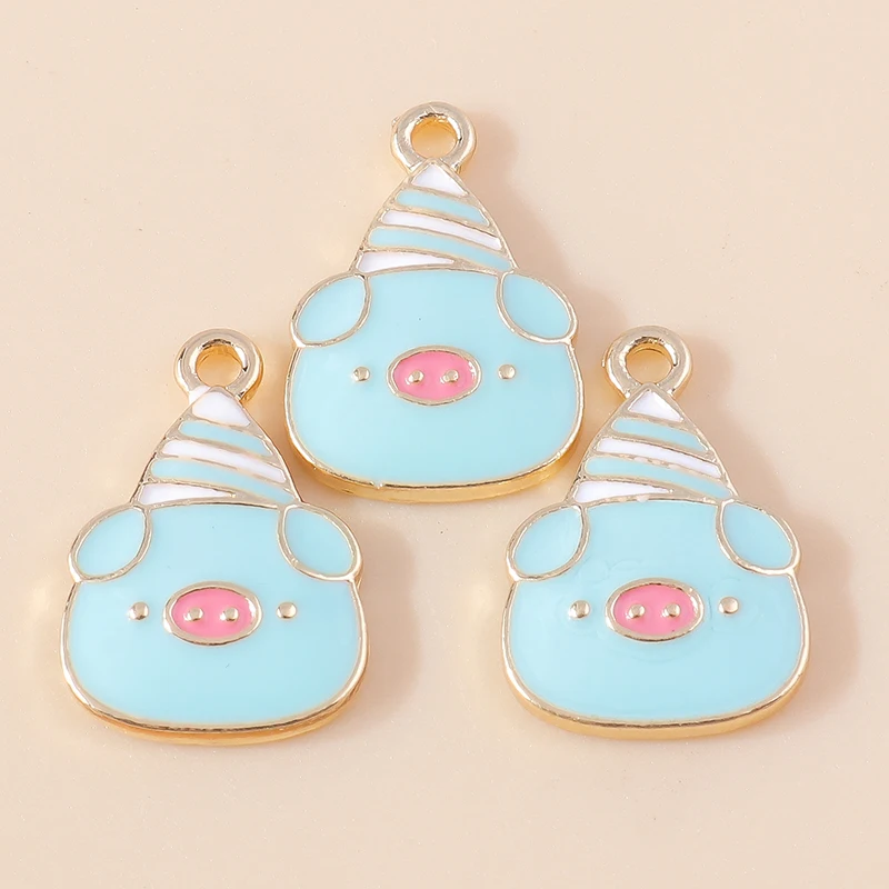 

20pcs 13x20mm Cartoon Enamel Animal Pig Charms Pendants for Making Earrings Necklaces Bracelets DIY Crafts Jewelry Accessories
