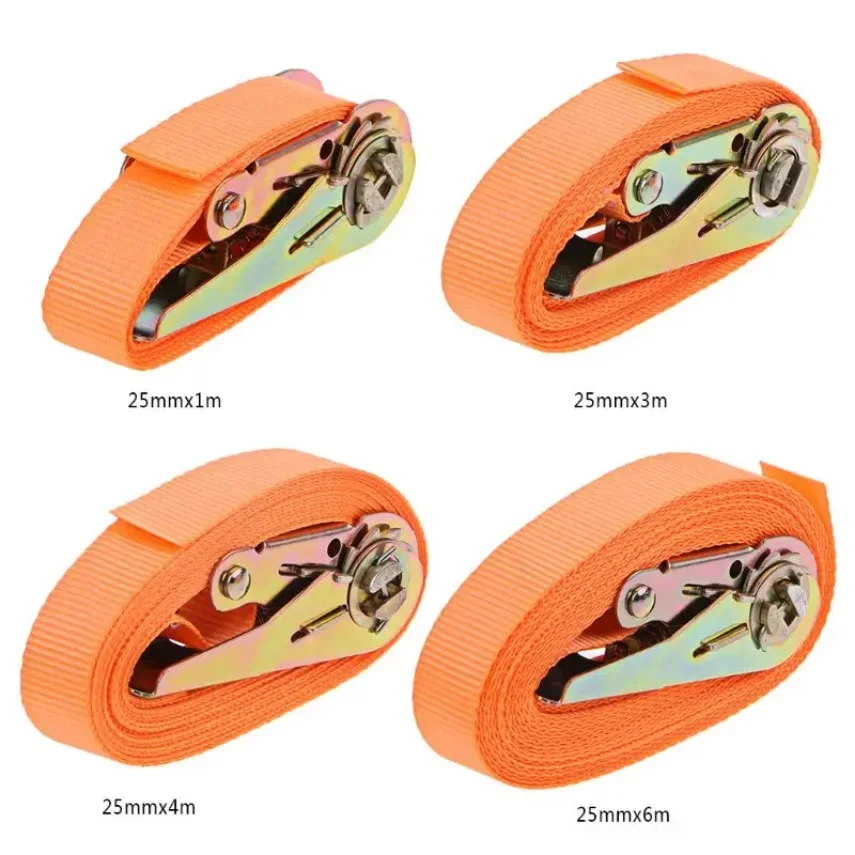 1 m/3 m/4 m/6 m Porable Heavy Duty Tie Down Fracht Strap Gepäck sjorren Starke Ratsche Strap Gürtel Mit Metall Schnalle 1 Stück