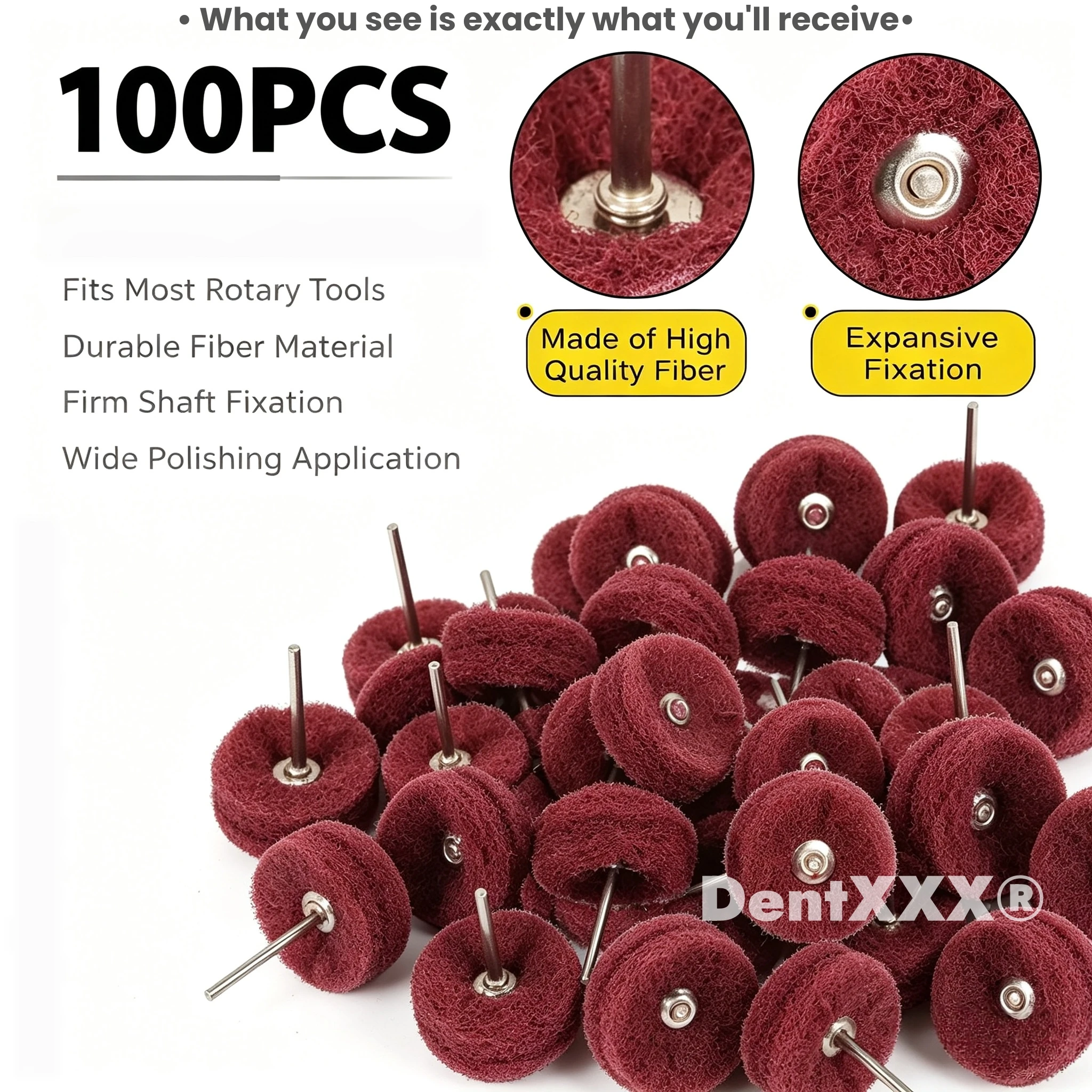 Nylon Polishing Wheel Abrasive Brush with 3mm/2.35mm Shank, Dremel Rotary Tool Accessories Set Rust Remover view 6