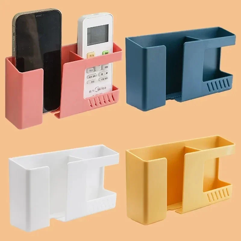 

Wall-mounted Mobile Phone Remote Control Storage Box Multifunctional Punch-free Storage Rack Wall Debris Storage Holders