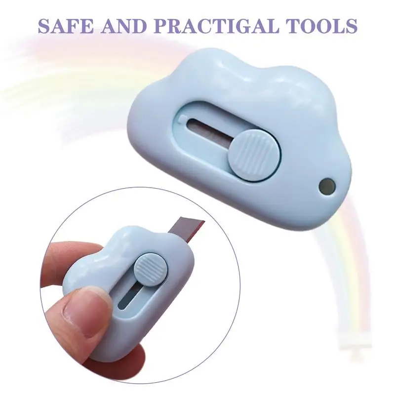 Mini Box Cutter per ufficio Cute Cloud Portable Utility Paper Cutter retrattile Small Letter Opener Razor School forniture per ufficio