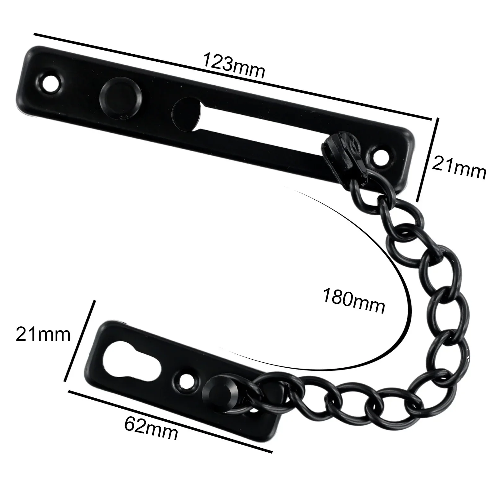 Heavy Duty Stainless Steel Door Chain Latch Bolt Restrictor Safety Lock with Hardened Chain and Secure Slide Catch