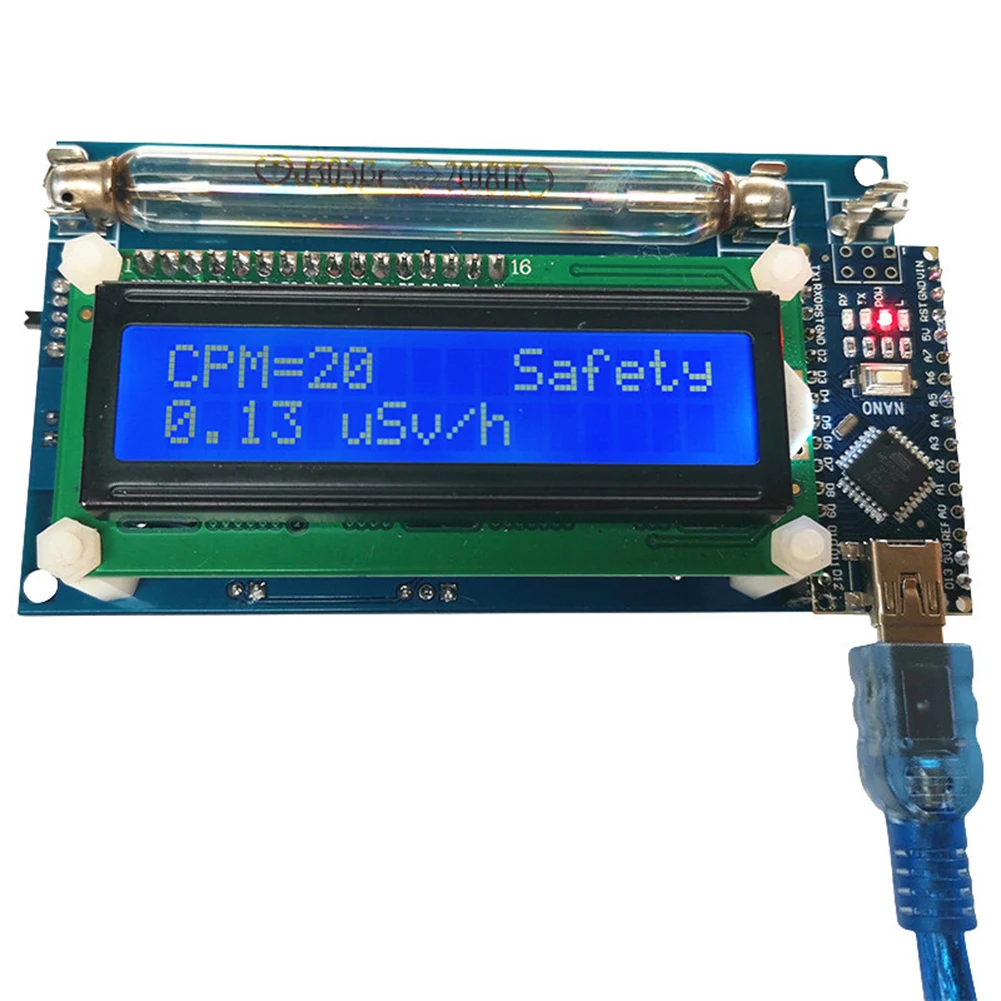 

Assembled Radiation Detector System With LCD And Ard Nano Assembled Open Source Geiger Counter Kit Nuclear Radiation Detector