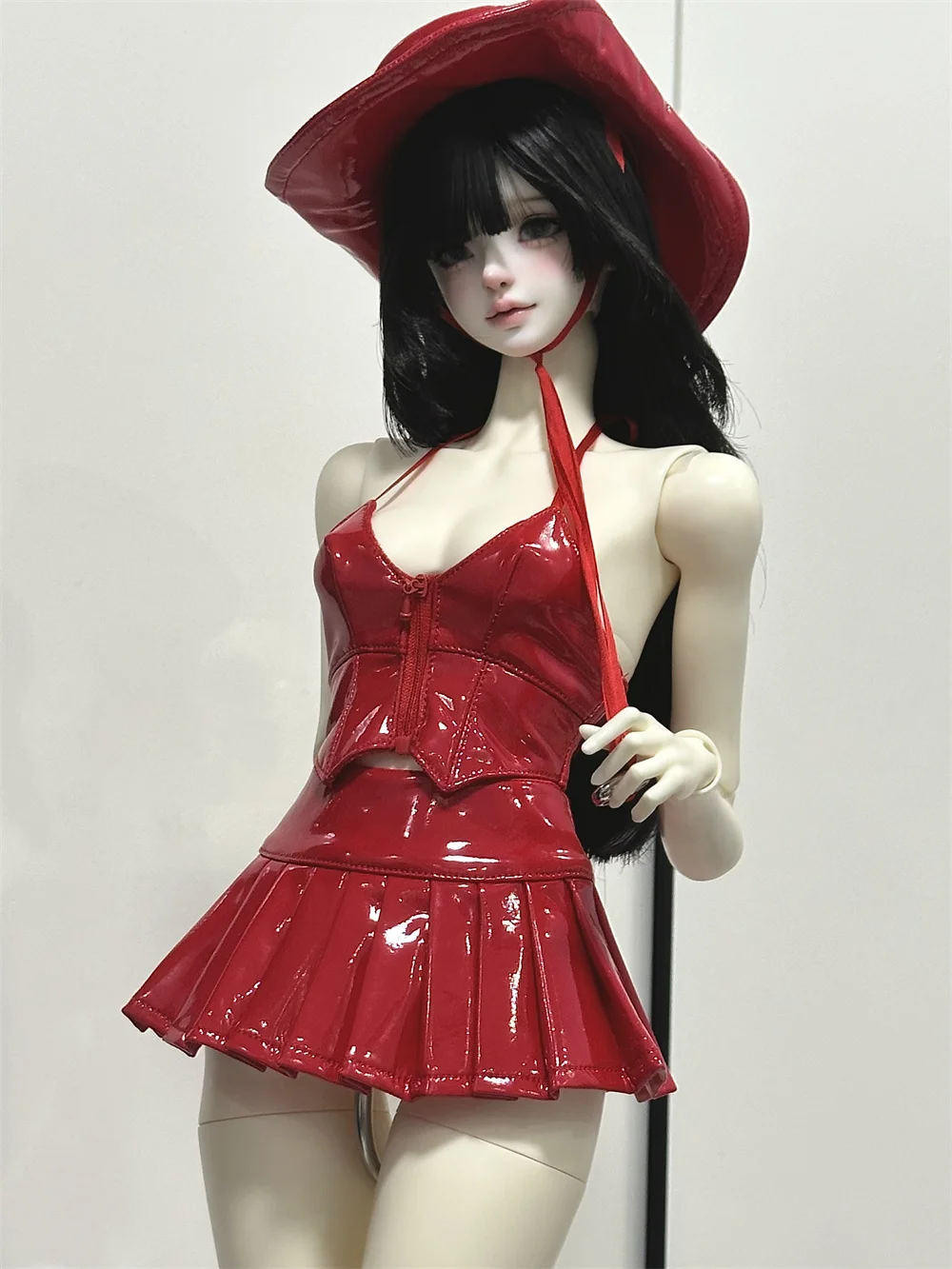 

Наборы платьев для кукол BJD/SD, игрушки для девочек, элегантные собрания, глянцевый черный, красный, 1/3 1/4 Impl, маленькая кожаная короткая юбка, подарки, аксессуары для кукол