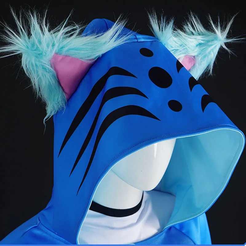 2026 جديد الكبار الاطفال شيطان الصيادين الأزرق النمر Kpop للنساء الفتيات أنيمي طباعة هوديي دعوى هالوين كرنفال الكرتون الملابس