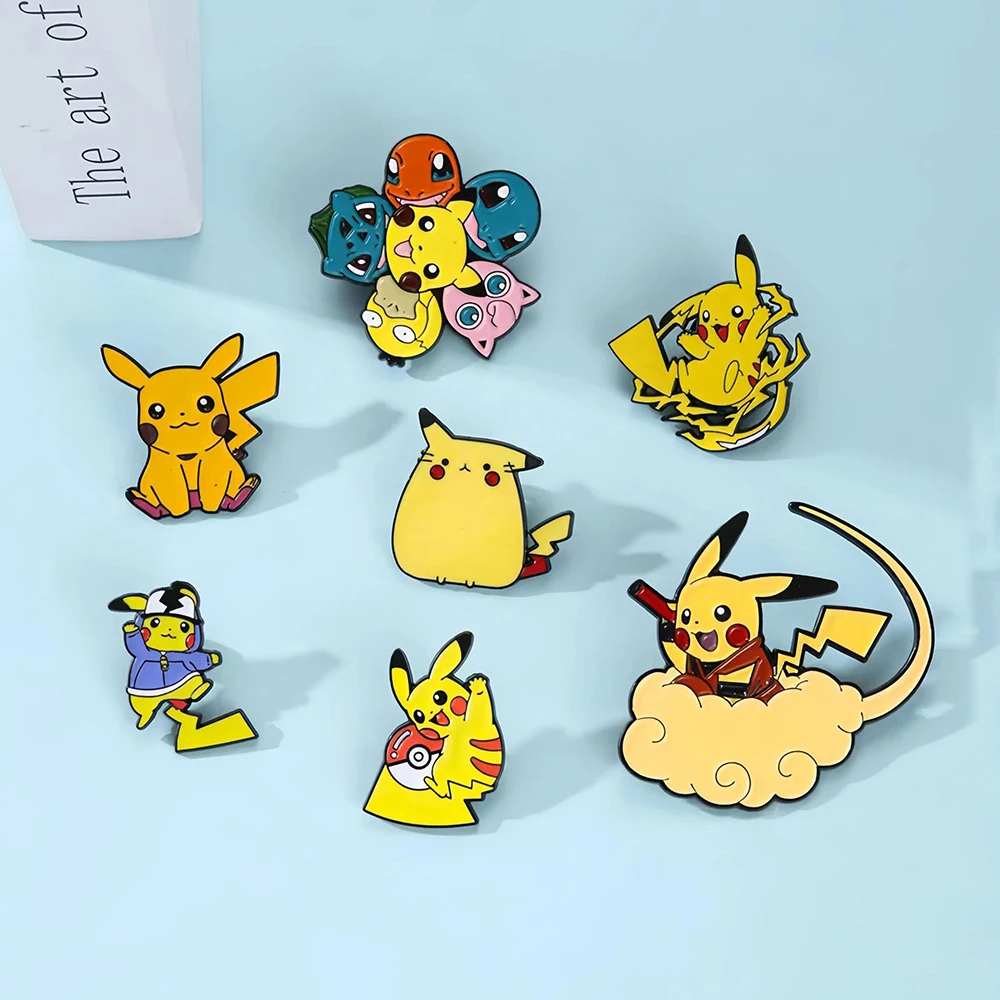 2026年のかわいいポケモンアニメピンセット、ヒトカゲ、ピカチュウのエナメルブローチバッジ、バッグ、衣類、バックパックアクセサリー、ギフト用ジュエリー
