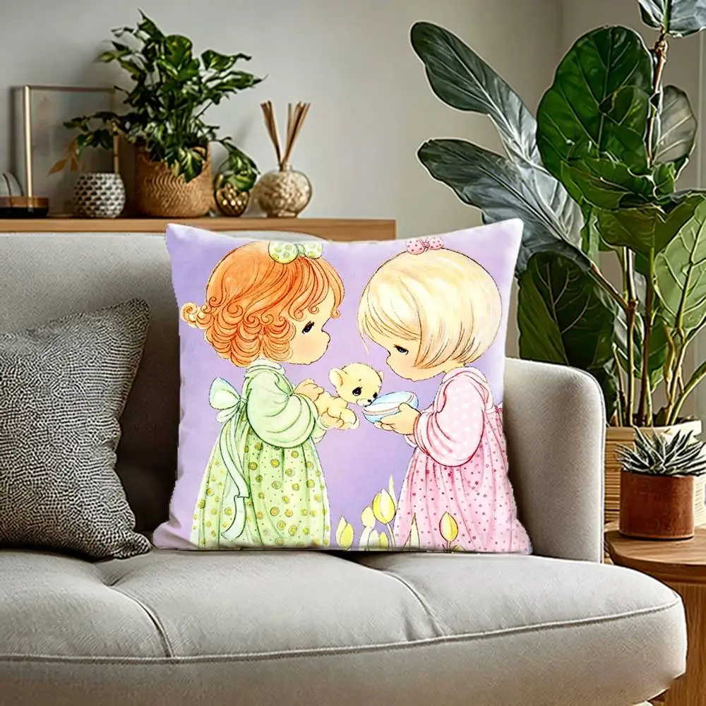 Precious Moments  Pillow Case Sofa Living Room for Bedroom car Headboard Backrest Cushion Square Cushion Nap Time