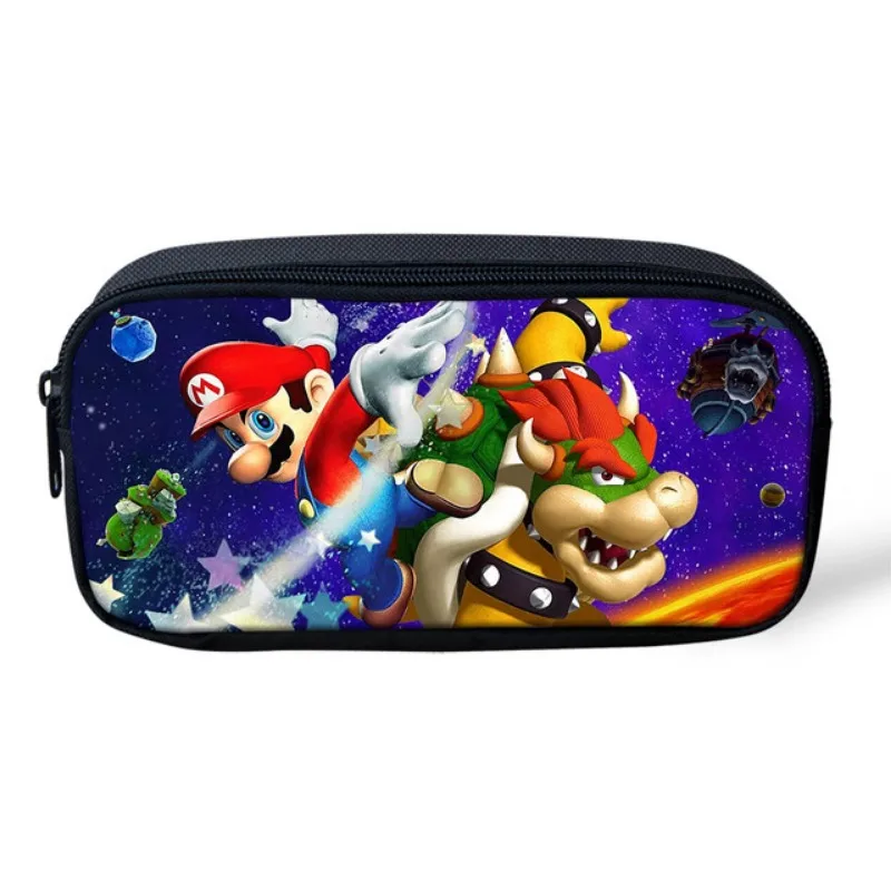 Super Marios Bros Pencil Case Anime Figure Luigi Lumalee Bowser Cosplay Large Capacity Pen Bags Student Stationery Pencil Box