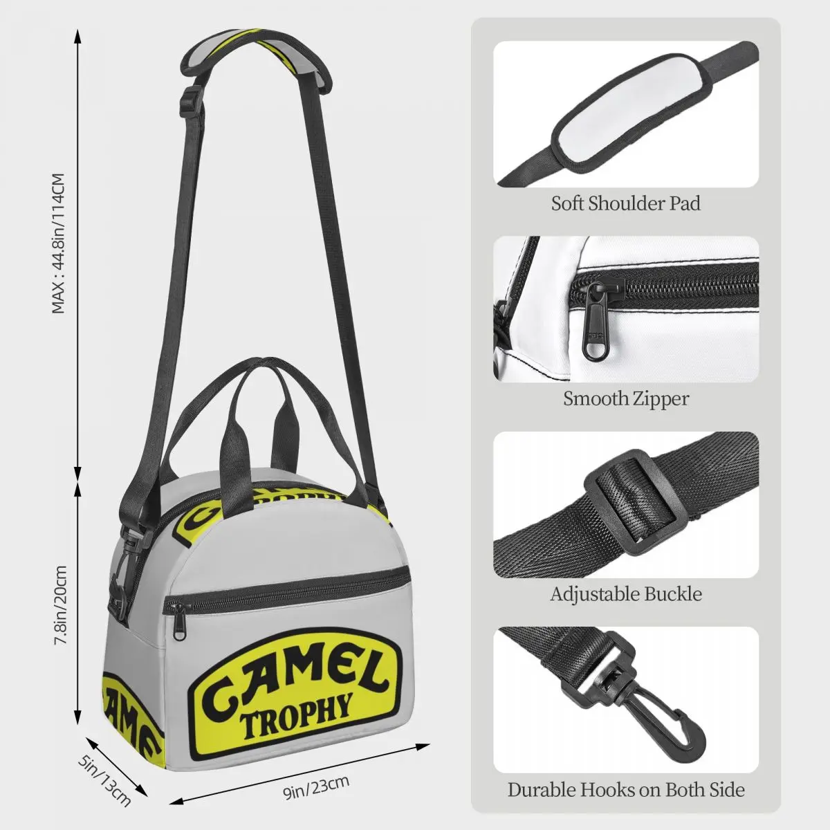 Camel Trophy Lunch Bags Insulated Bento Box Waterproof Lunch Tote Picnic Bags Cooler Bag for Woman School