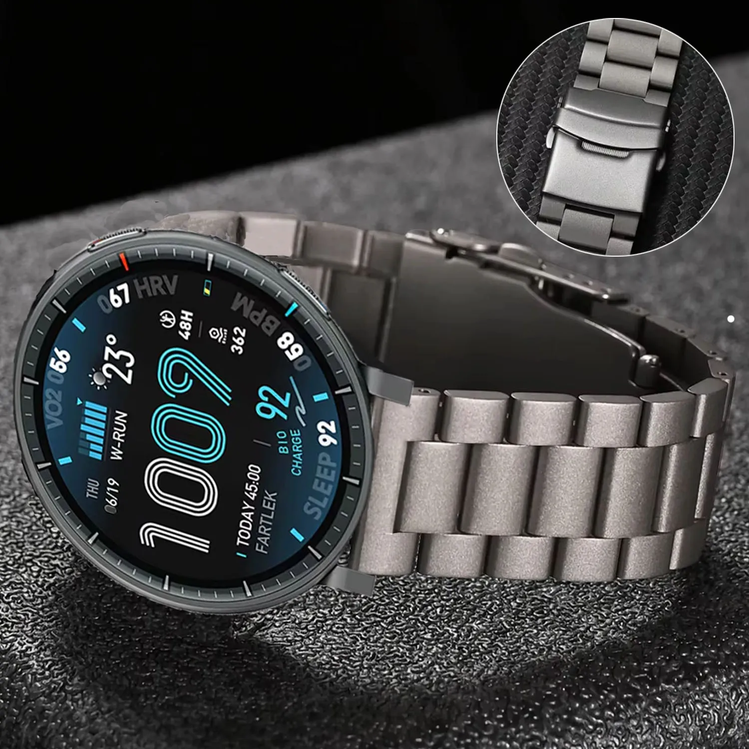 22mm Edelstahlarmband für Amazfit Active Max 48mm/Amazfit Bip 6 5 Luxus-Metallarmband für Huawei Watch GT6/5/4/3 Correa