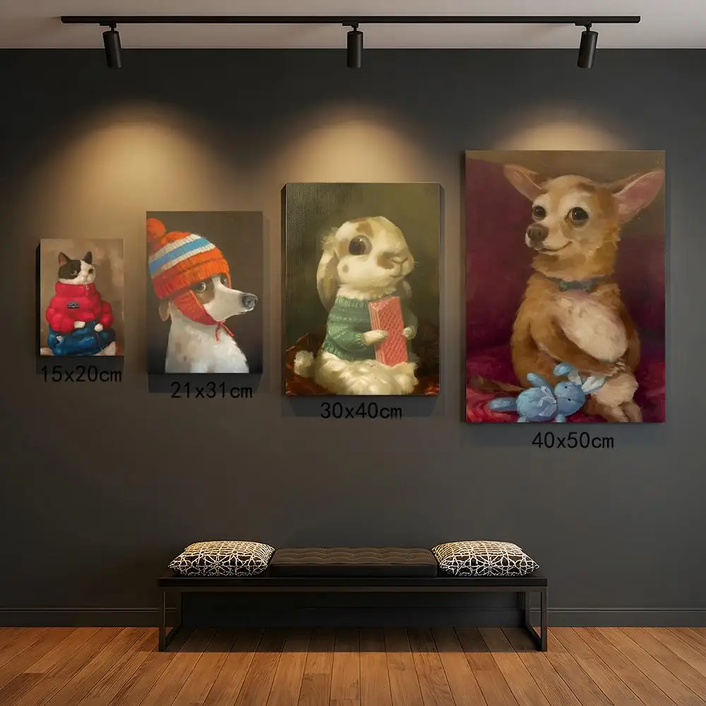 

Забавный милый щенок, едящий пиццу, винтажный постер с животными, премиум-наклейка на стену из полипропилена - легко клеится и снимается, HD-печать, водонепроницаемый декор для дома