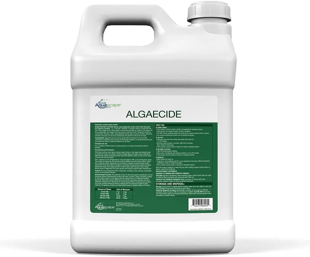 Algaecide Algae Water Treatment for Pond and Water Garden, 2.5 Gallon / 9.46 L | 96053