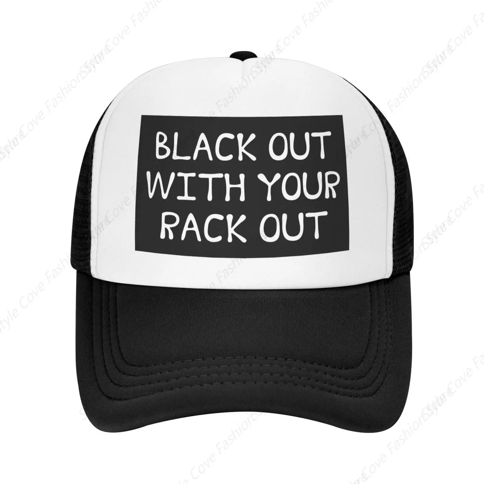 Black Out with Your Rack Out Mesh Hat Fashion Baseball Hat Breathable Adult Outdoor Mesh Hat Travelling Sun Protection Casquette