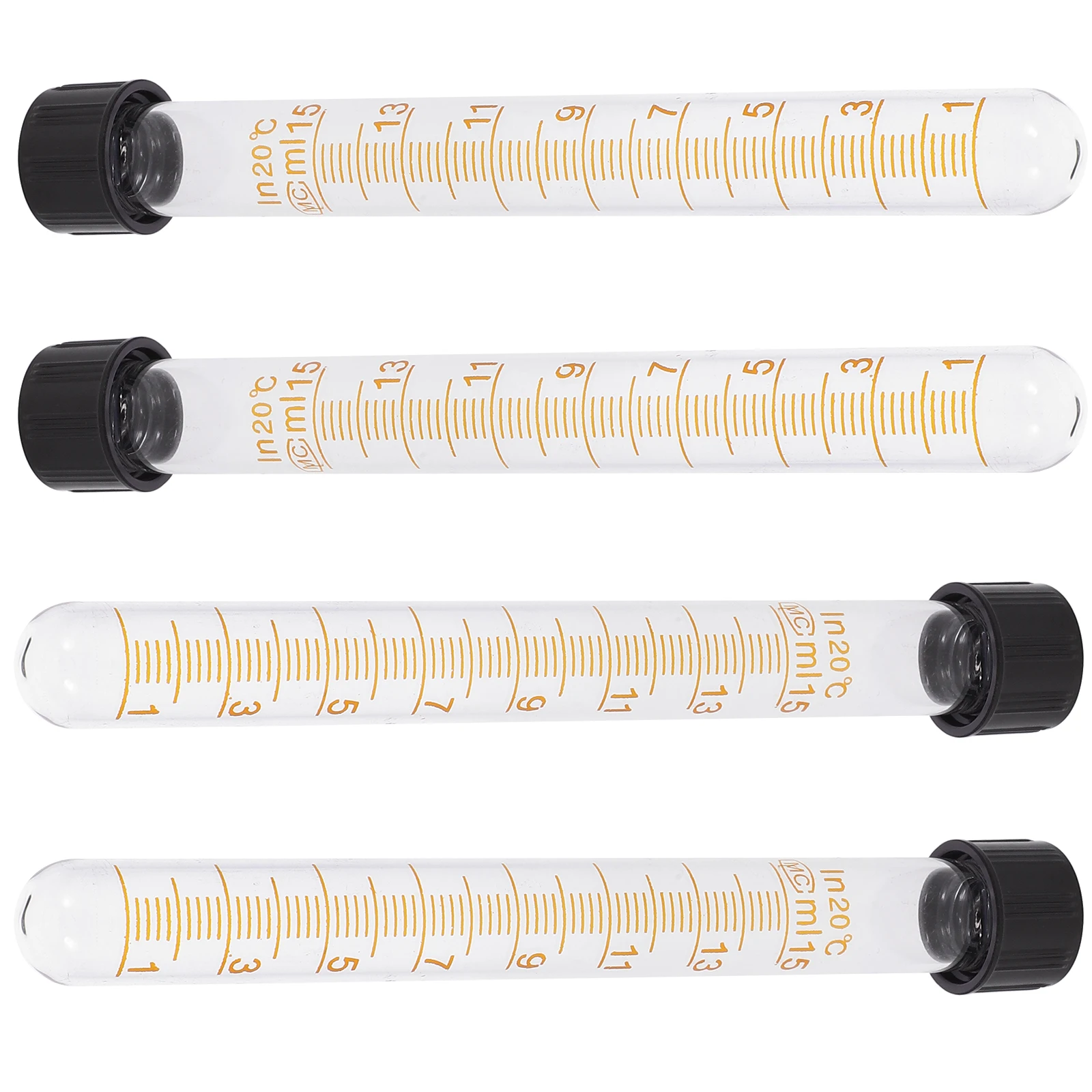 

4Pcs Glass Laboratory Centrifuge Tubes with Caps Clear Markings Corrosion Resistant Test Tubes for Scientific Experiments