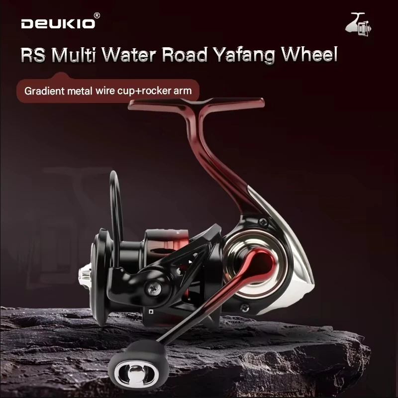 

DEUKIO Spinning Reel 5.2:1 Gear Ratio 18LB Max Drag CNC Metal Spool Handle Fishing Reel for Freshwater Saltwater 2500 3000 Size