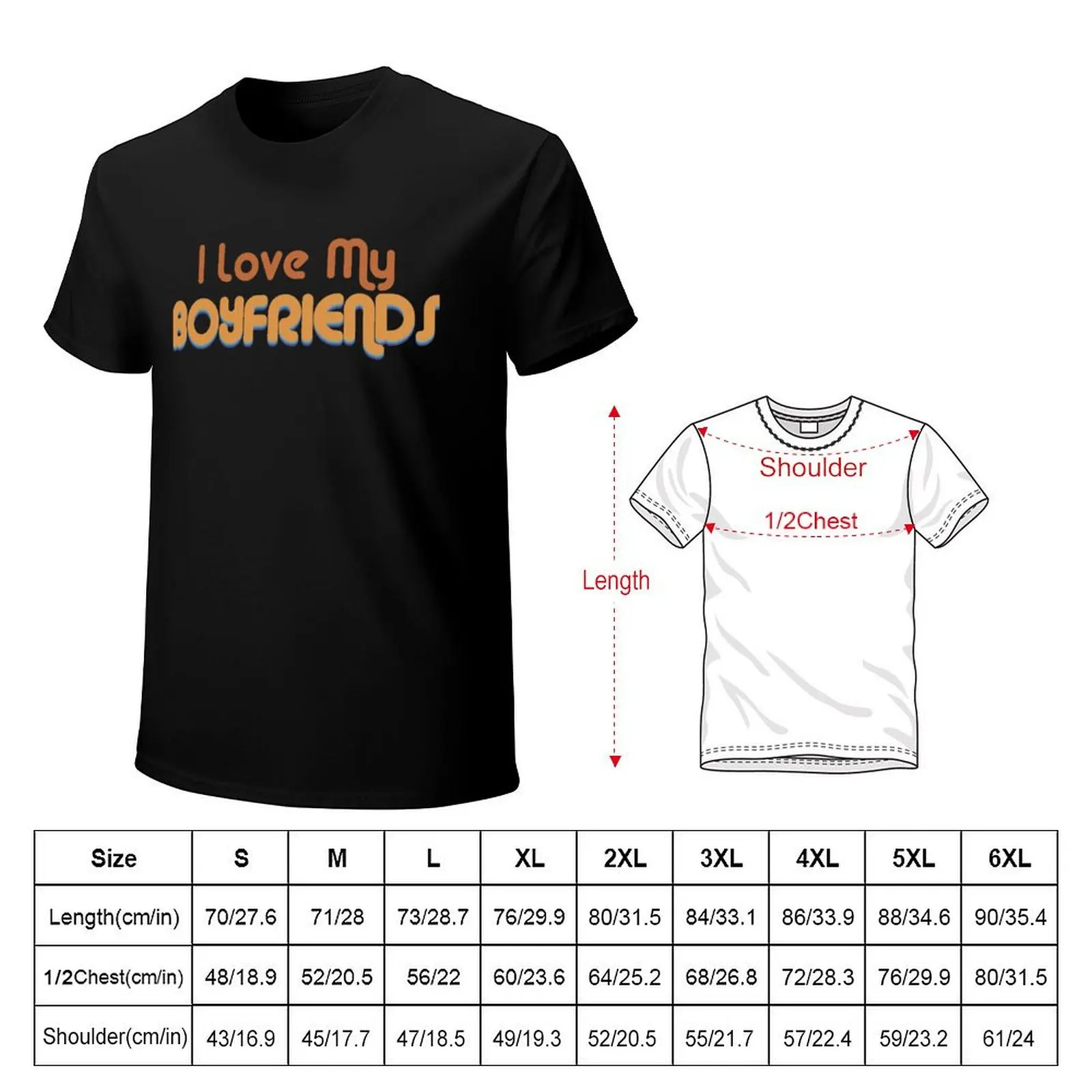 I Love My Boyfriends Retro Throuple and Polyamory T-Shirt for a boy vintage anime shirt oversized t shirt mens tall t shirts